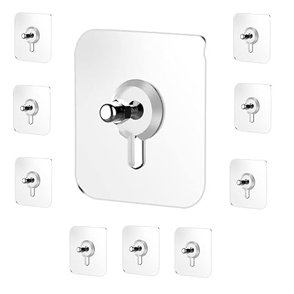 10-piece self-adhesive wall hooks for no-drill home organization